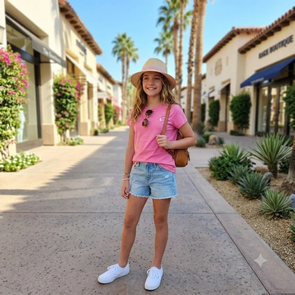 Ralph Lauren Girls Pink Cotton Jersey Tee Short Sleeve Pony Logo XL 16  New